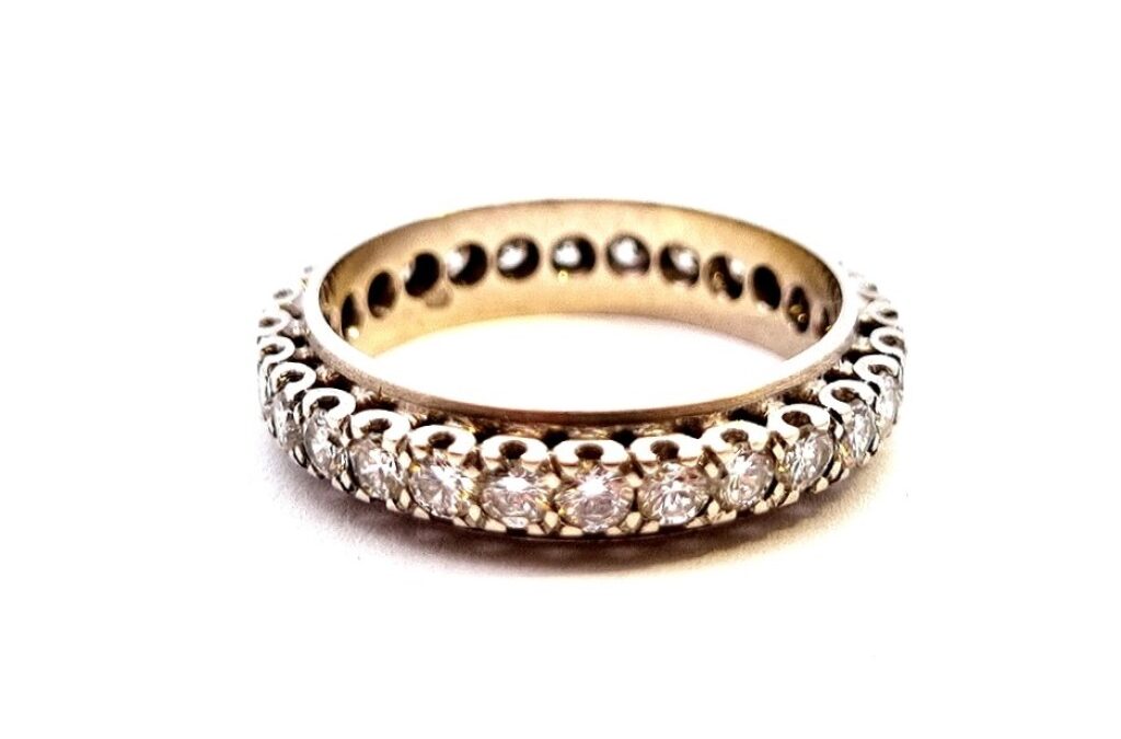 Zlatý prsten s diamanty 1,4 ct, vel. 54