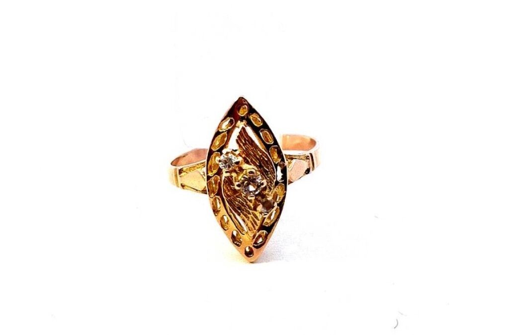 Zlatý prsten se zirkony, vel. 56