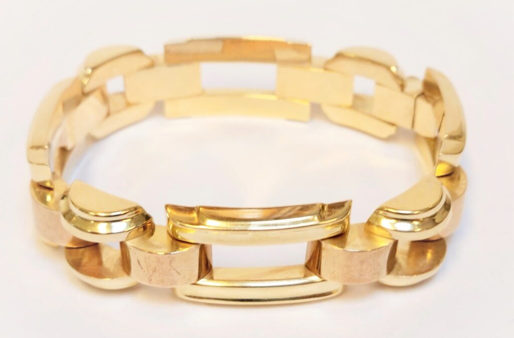 Starožitný zlatý náramek článkový