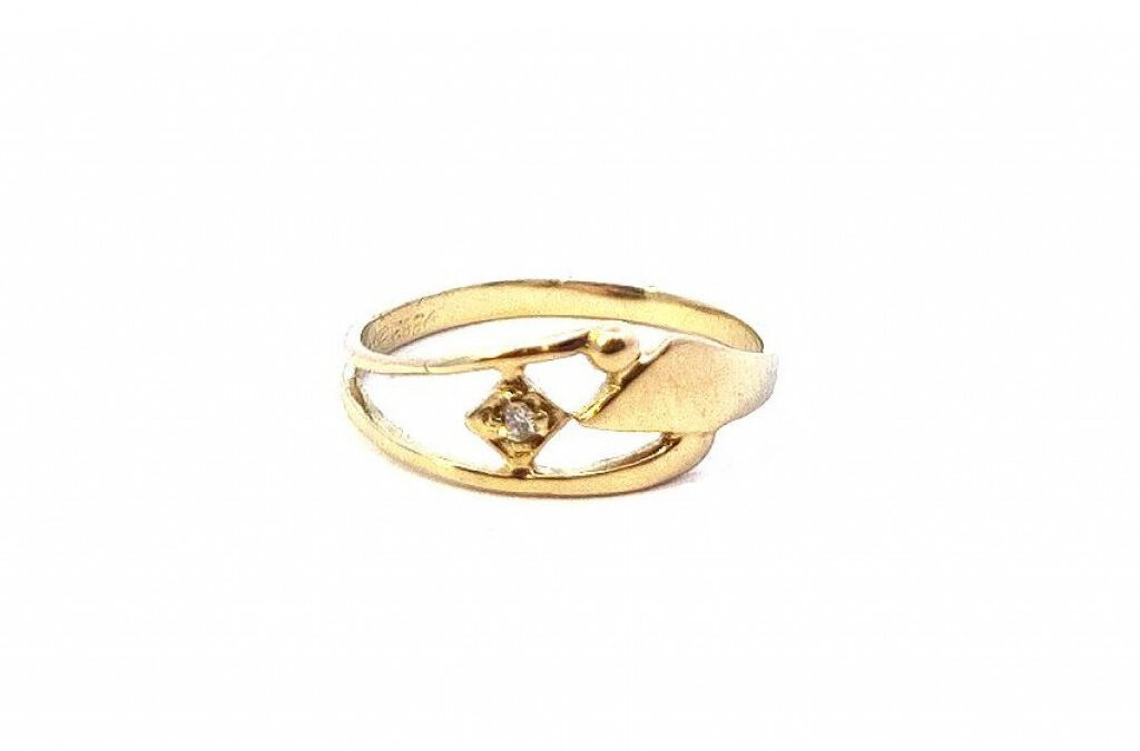 Zlatý prsten se zirkonem, vel. 51