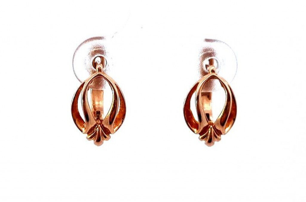 Náušnice z růžového zlata, visací
