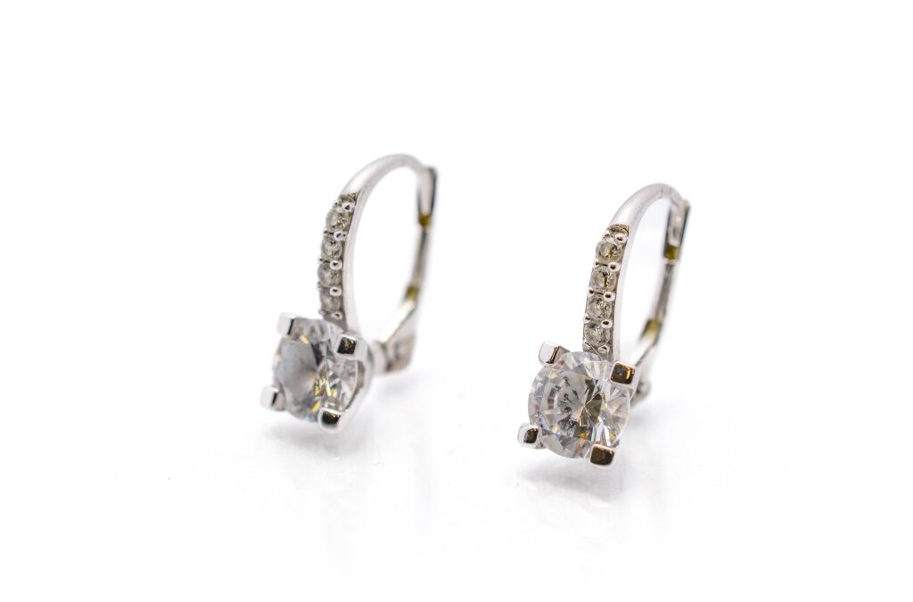 Zlaté náušnice se zirkony, visací