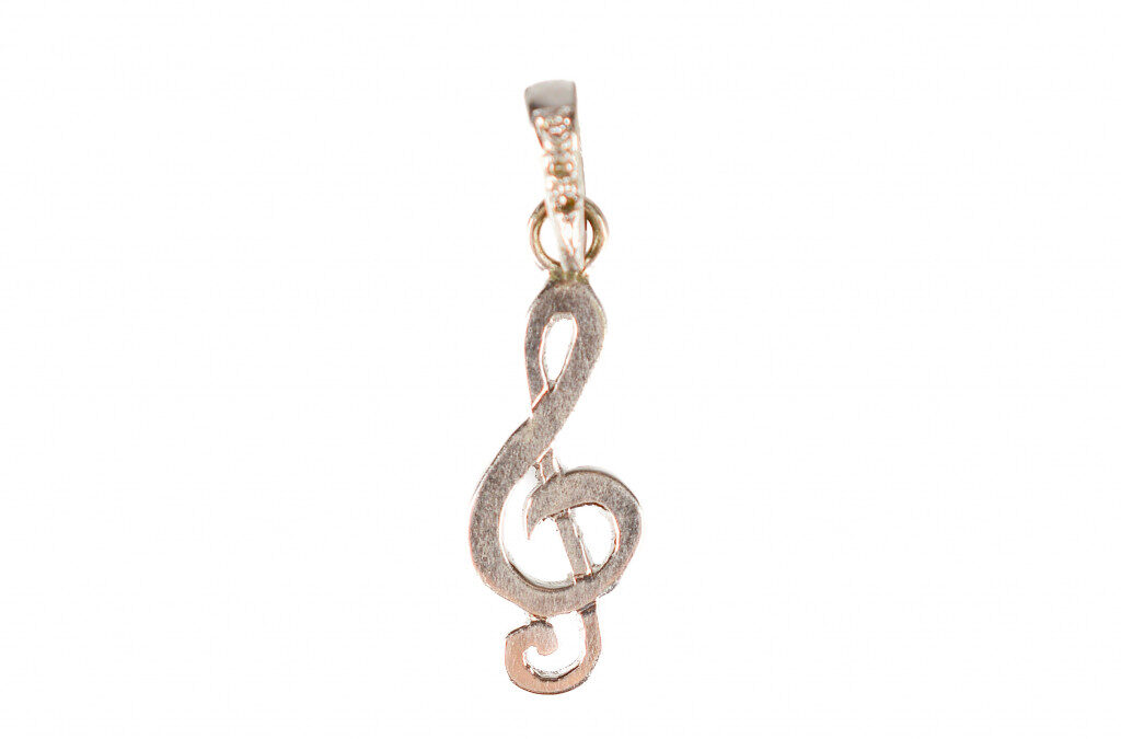 Zlatý přívěs s diamanty, houslový klíč