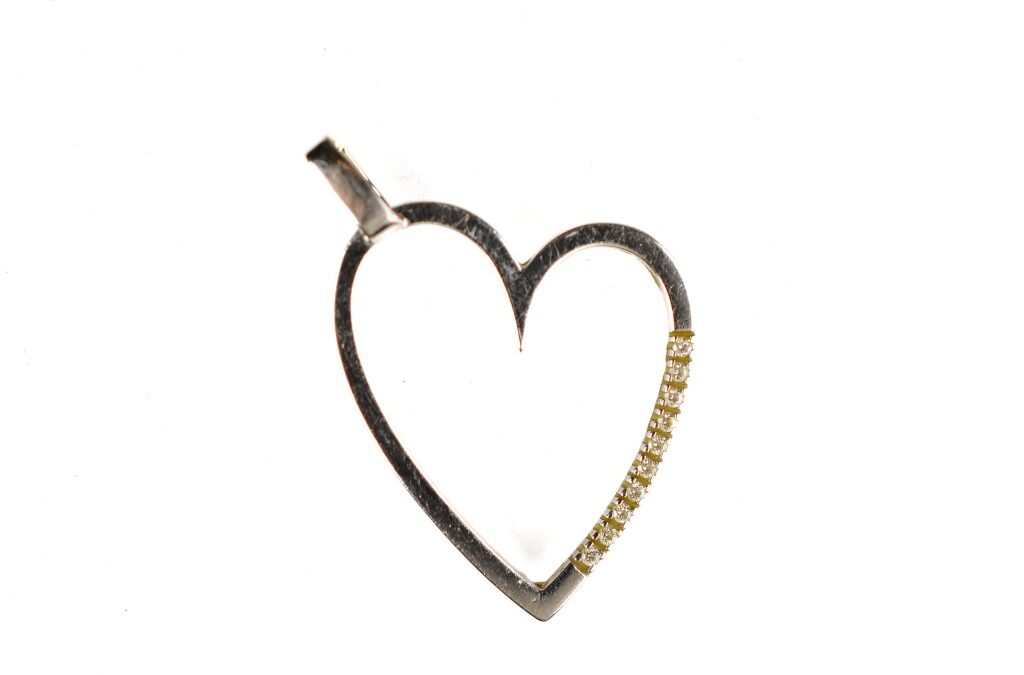 Zlatý přívěs se zirkony, srdce