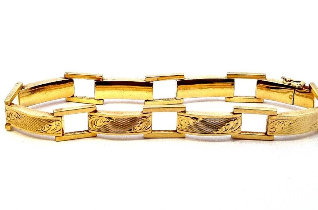 Starožitný zlatý náramek, první republika, 11,28 g