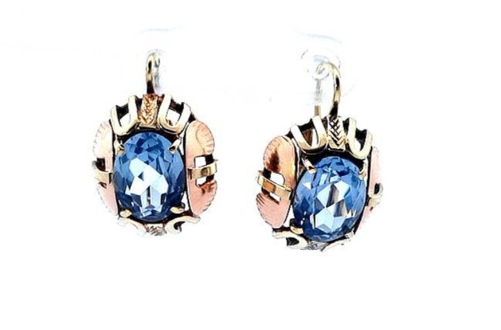 Zlaté náušnice s topazy, visací